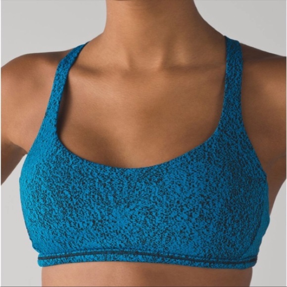 Lululemon Free To Be Zen Bra Power Luxtreme Spray Jacquard Shocking blue… - Picture 4 of 8